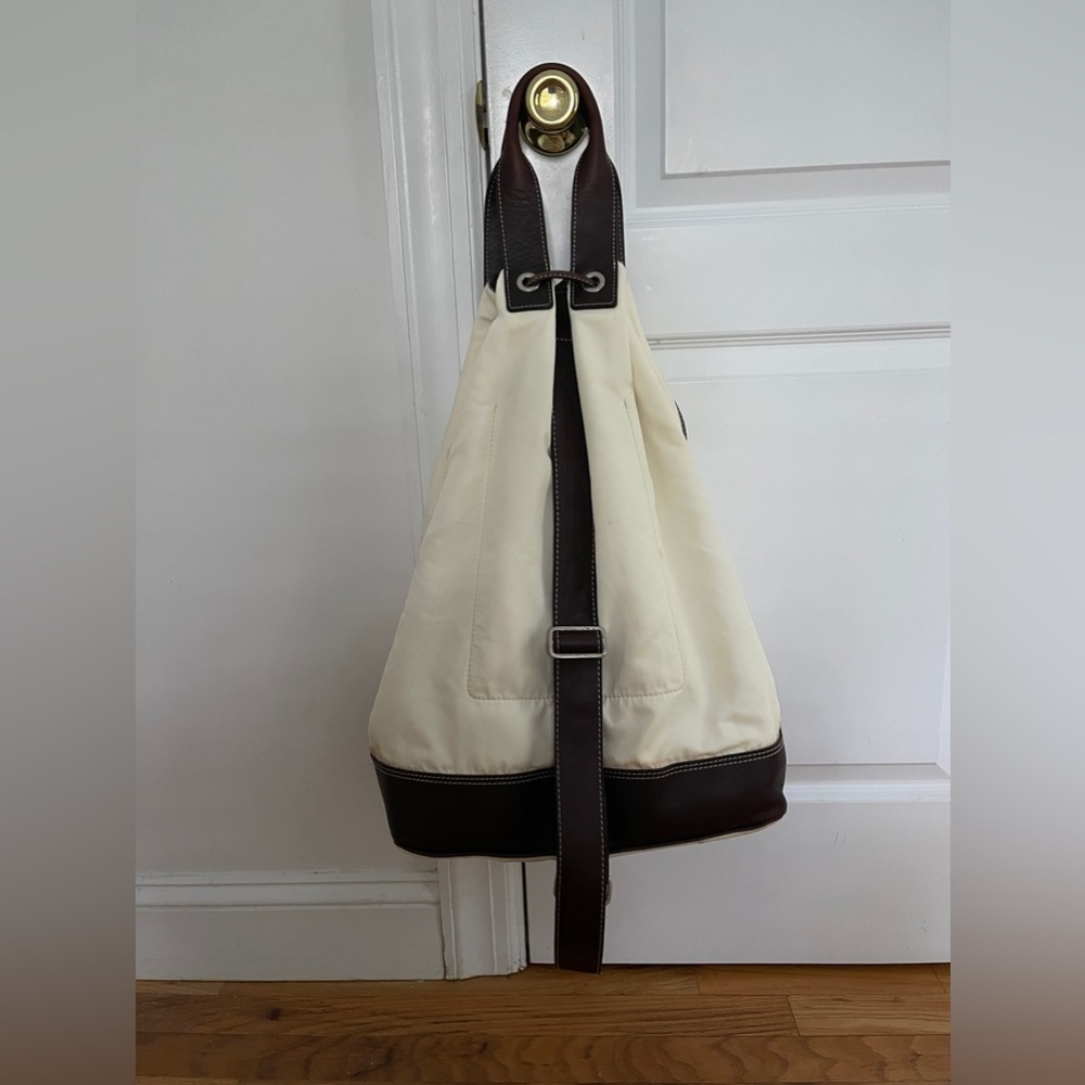 Calvin Klein Single strap duffle. Leather and canvas.